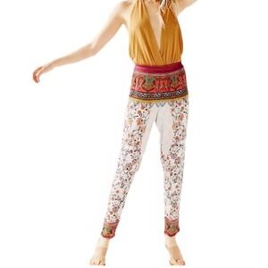 Free People Extreme‎  Printed Harem Boho Lightweight Lounge Pants Womens Small